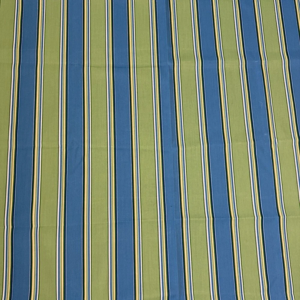 Richloom JOHN WOLF GREEN Blue Green STRIPE Outdoor Upholstery Fabric 2.3 Yd x 56